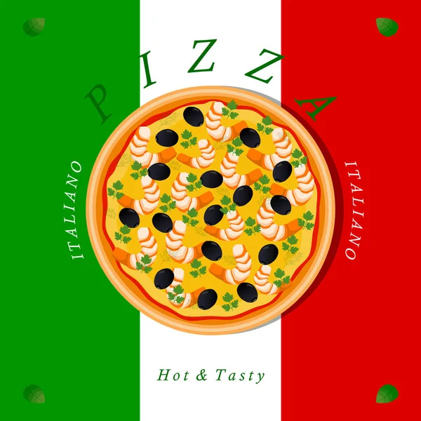 El tema pizza — Vector de stock