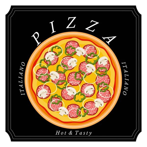 El tema pizza — Vector de stock