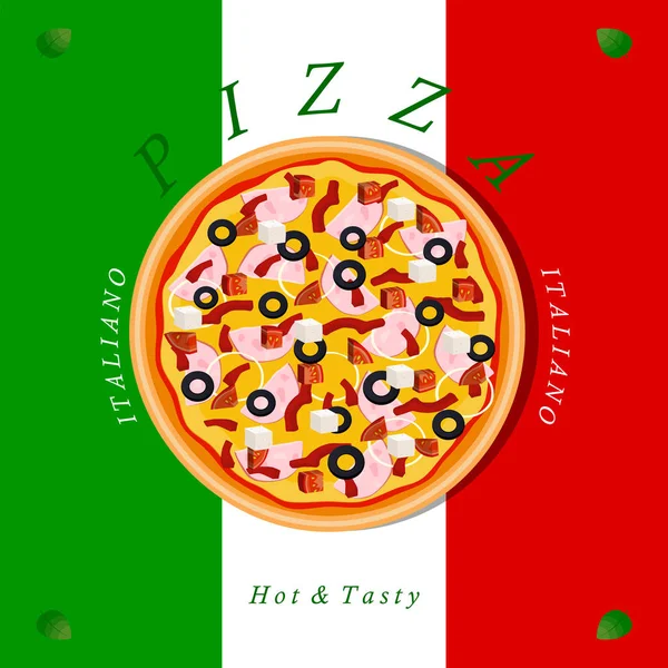 Das Thema Pizza — Stockvektor