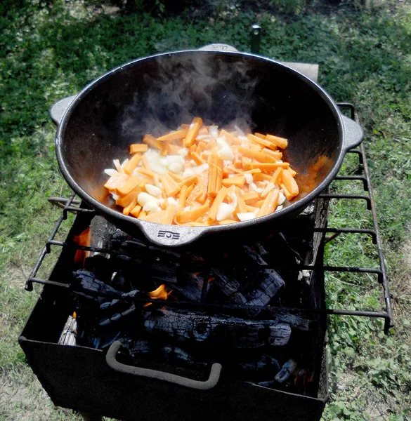 The cooking pilaf — Stock Image The cooking pilaf Stock Photo