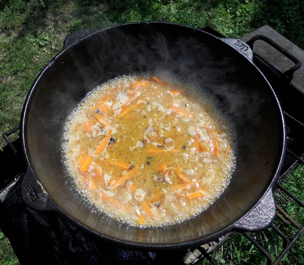 The cooking pilaf — Stock Image The cooking pilaf Stock Picture