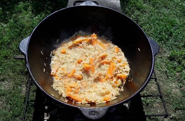 The cooking pilaf — Stock Image The cooking pilaf Royalty Free Stock Photos
