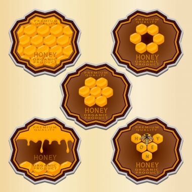 vektör Tema doğal bal için