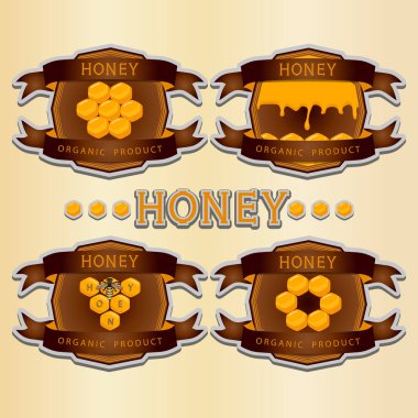 vektör Tema doğal bal için