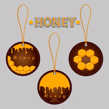 vektör Tema doğal bal için