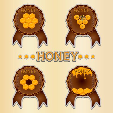 vektör Tema doğal bal için