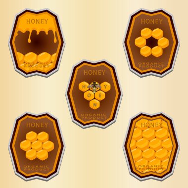 vektör Tema doğal bal için