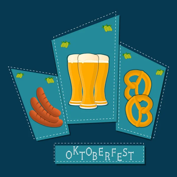 Banner oktoberfest pub durante il festival birra — Vettoriale Stock