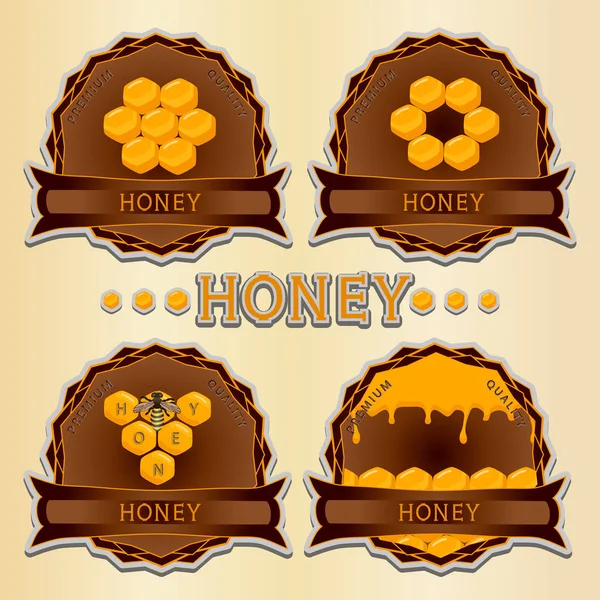 Der abstrakte Vektor für das Thema natürlicher Honig — Stockvektor
