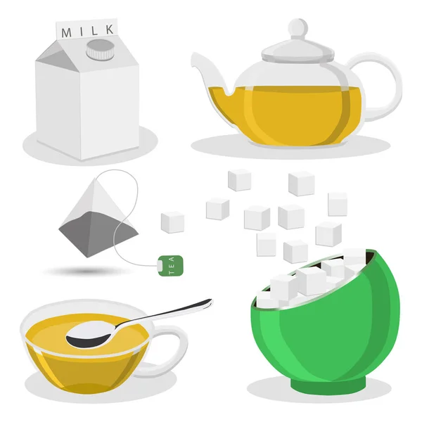 Absztrakt vektor illusztráció logó otthon teáscsésze teáskannát — Stock Vector