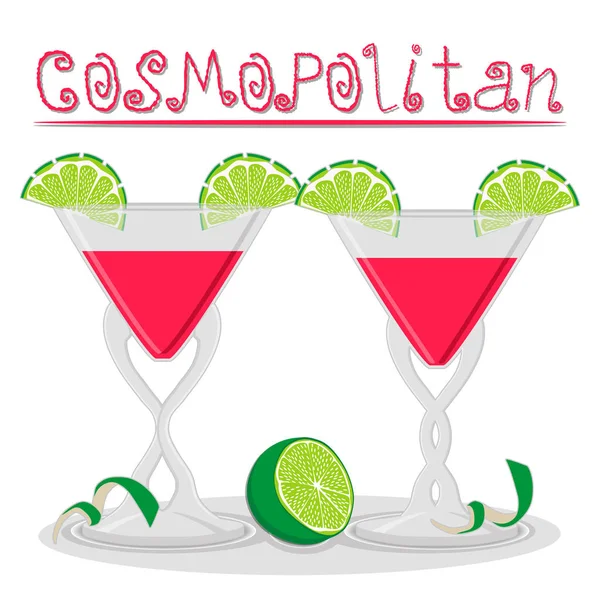 Vektorové ilustrace logo pro alkohol koktejl martini cosmopolitan — Stockový vektor