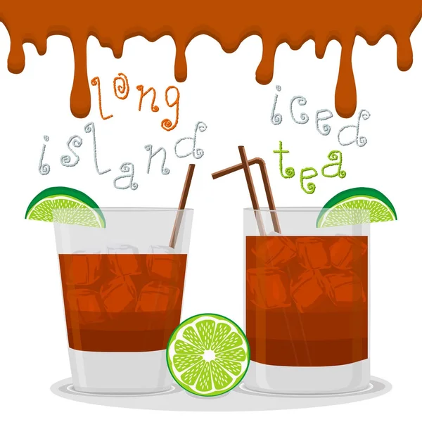 Абстрактная векторная иллюстрация логотипа для алкогольных коктейлей Лонг-Айленд — стоковый вектор