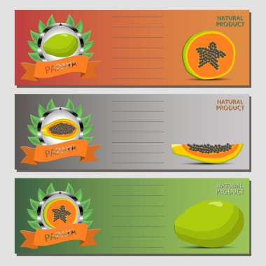 Soyut vektör çizim logo Bütün Konfit meyve papaya