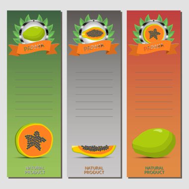 Soyut vektör çizim logo Bütün Konfit meyve papaya