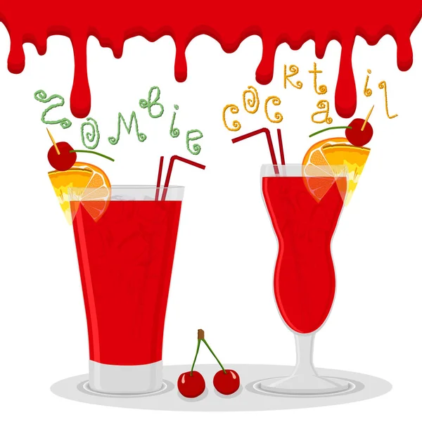 Векторная иллюстрация логотипа для коктейлей из красного спирта — стоковый вектор