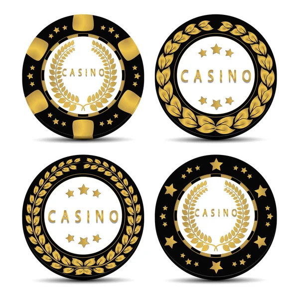 Wektor ilustracja logo dla poker chip kasyno — Wektor stockowy