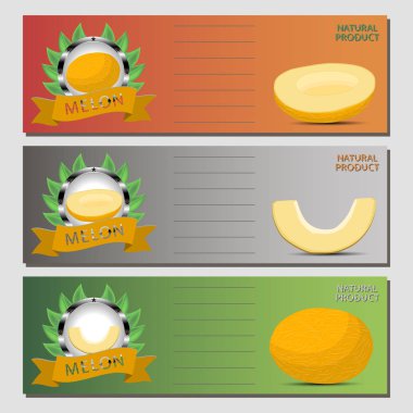 Bütün Konfit meyve sarı kavun için tasarlamak vektör çizim logo