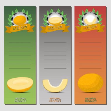 Bütün Konfit meyve sarı kavun için tasarlamak vektör çizim logo