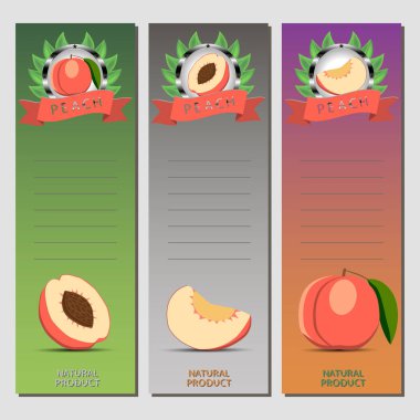 Soyut vektör çizim logo Bütün Konfit kırmızı meyve şeftali