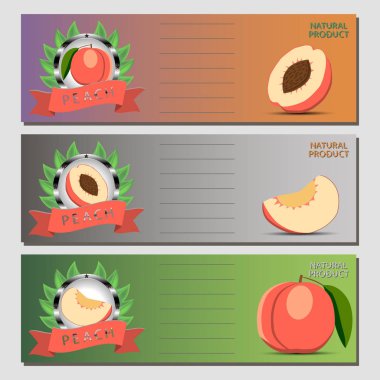 Soyut vektör çizim logo Bütün Konfit kırmızı meyve şeftali