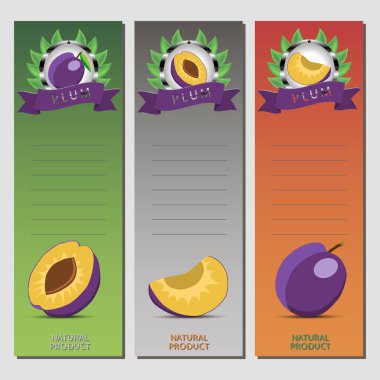 Bütün Konfit meyve mor Erik için tasarlamak vektör çizim logo