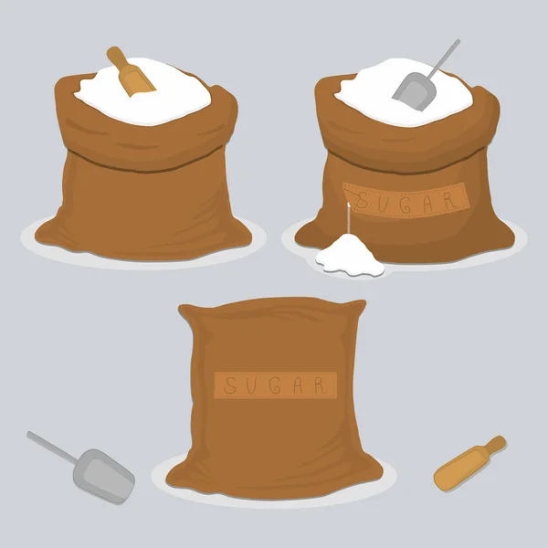 Ilustração do ícone do vetor do logotipo para o conjunto de tema açúcar de cristal doce em pó —  Vetores de Stock