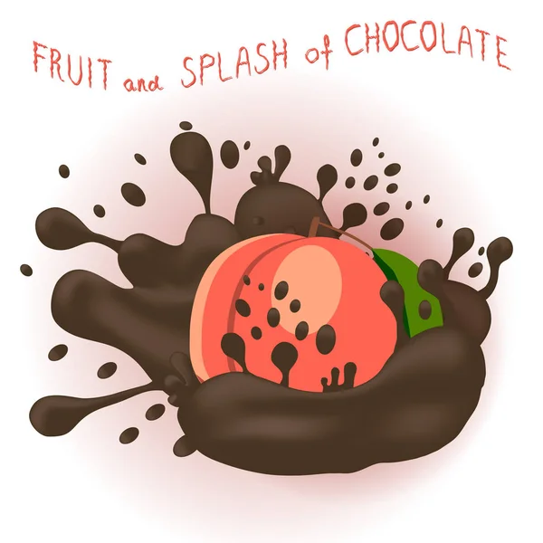 Абстрактный векторный иконка логотип для целого спелых фруктов розовый персик — стоковый вектор