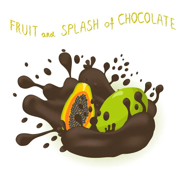 Ilustracja wektorowa dla dojrzałych owoców green papaya — Wektor stockowy