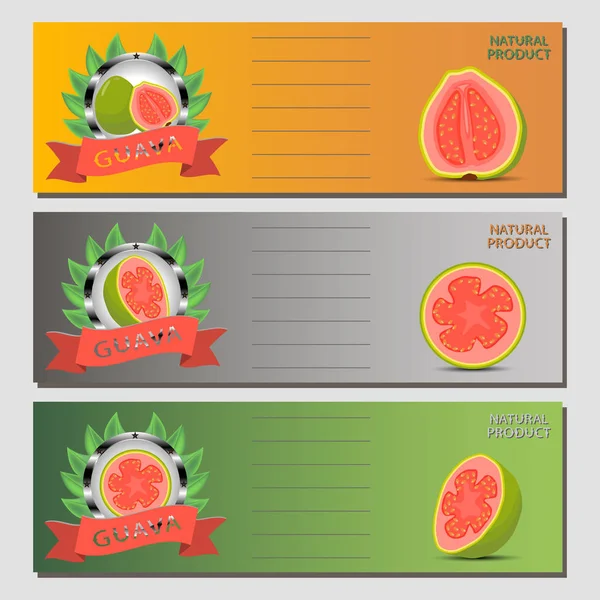 Vektör çizim için olgunlaşmış meyve yeşil guava