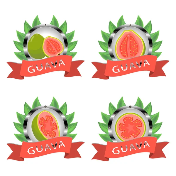 熟したフルーツ グリーン グアバのベクトル図 — ストックベクタ
