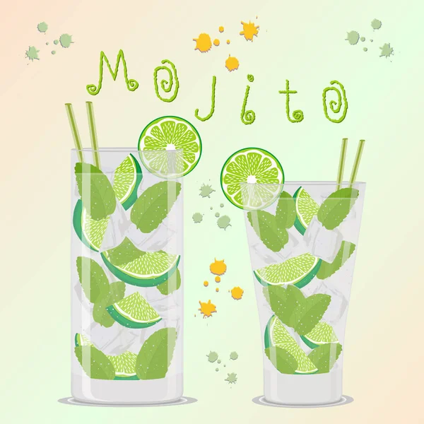 Vektoros illusztráció az alkohol koktél mojito — Stock Vector