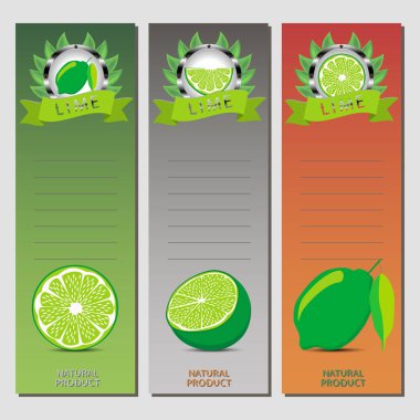 Vektör çizim için olgunlaşmış meyve yeşil limon