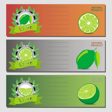 Vektör çizim için olgunlaşmış meyve yeşil limon