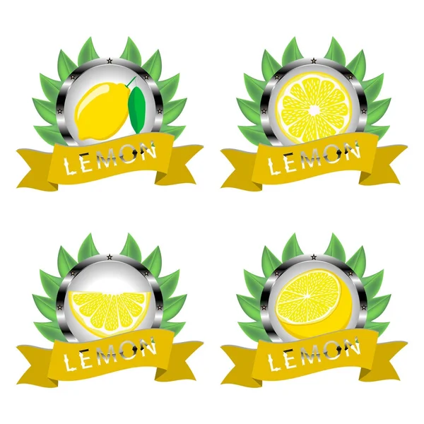 Ilustração vetorial para limão amarelo de fruta madura —  Vetores de Stock