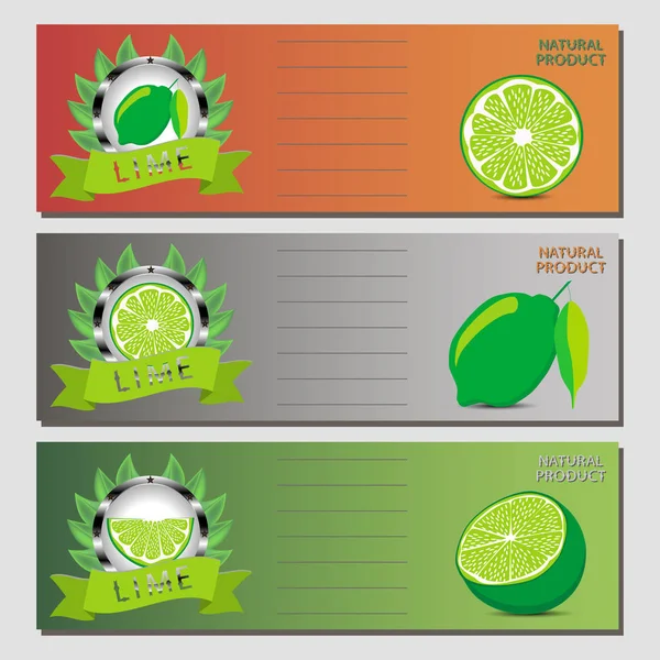 Vektör çizim için olgunlaşmış meyve yeşil limon