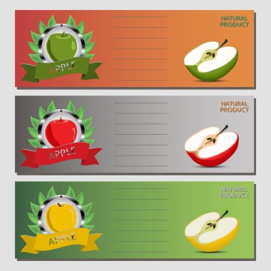 Olgun meyve renkli elma için vektör çizim