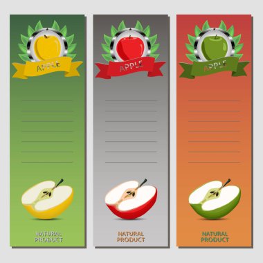 Olgun meyve renkli elma için vektör çizim