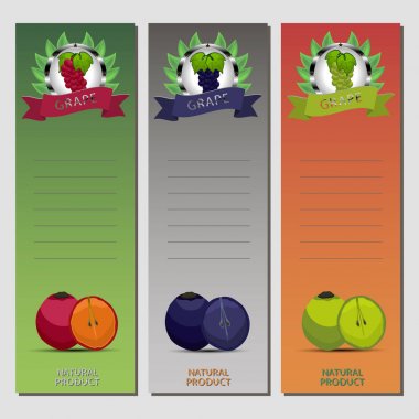 Olgun meyve renkli üzüm için vektör çizim