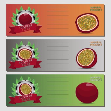 Vektör çizim olgun tutku meyve için 