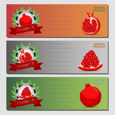 Olgun meyve kırmızı nar için vektör çizim