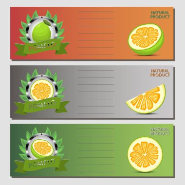 Olgun meyve yeşil pomelo için vektör çizim