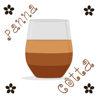 Vektör çizim için tatlı panna cotta