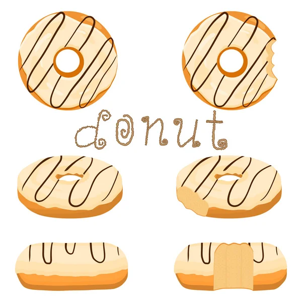 Vektor-Illustration für glasierten süßen Donut — Stockvektor