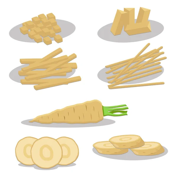 Panais jaune de légumes mûrs entiers — Image vectorielle