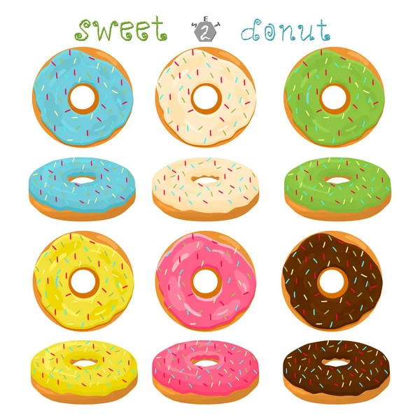 Vectorillustratie voor geglazuurde zoete donut — Stockvector