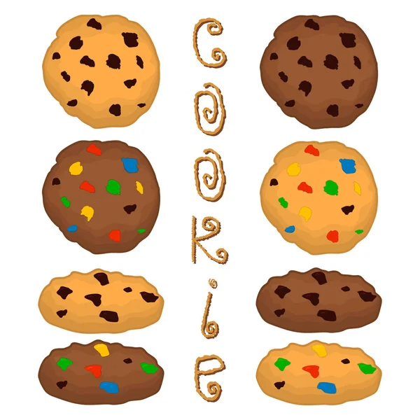 Illustration d'icône vectorielle logo pour pile cookies faits maison — Image vectorielle