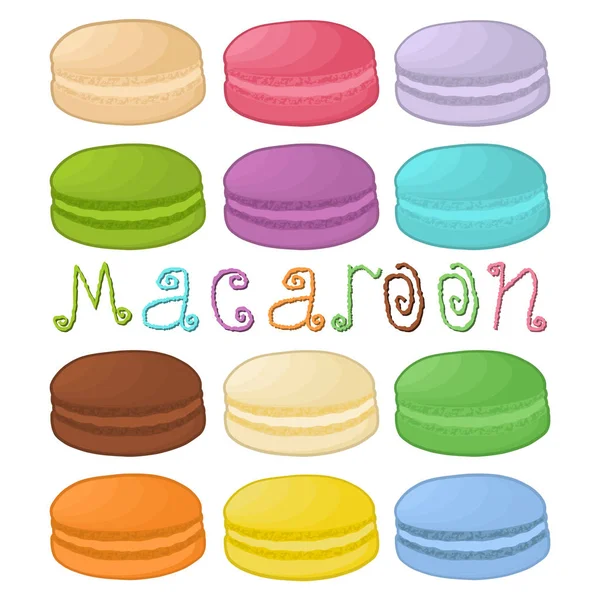 Logo de ilustración de icono vectorial para macarrones de colores — Vector de stock