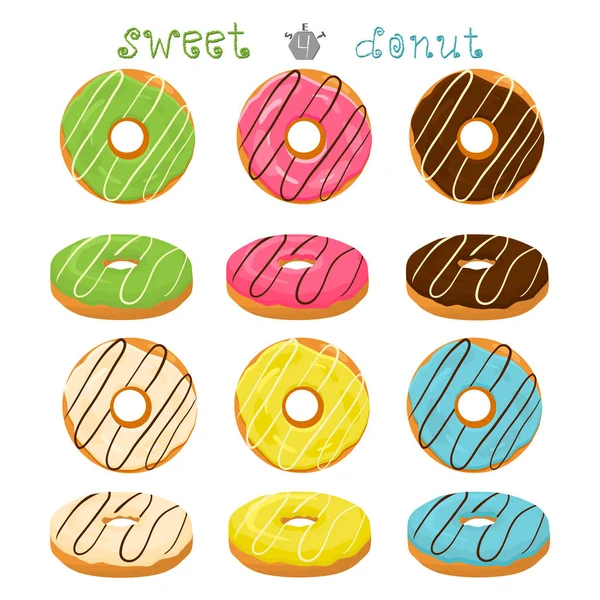 Ilustração vetorial para donut doce envidraçado —  Vetores de Stock