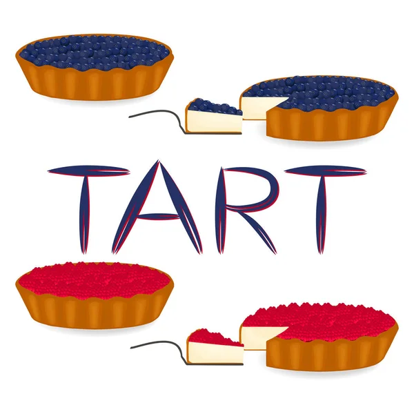 Logo de ilustración de icono de vector para tarta de pastel de bayas enteras — Vector de stock