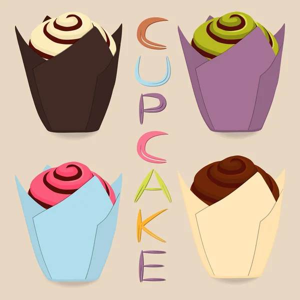 Logo de ilustración de icono de vector para cupcake de bayas enteras, dulce hom — Vector de stock
